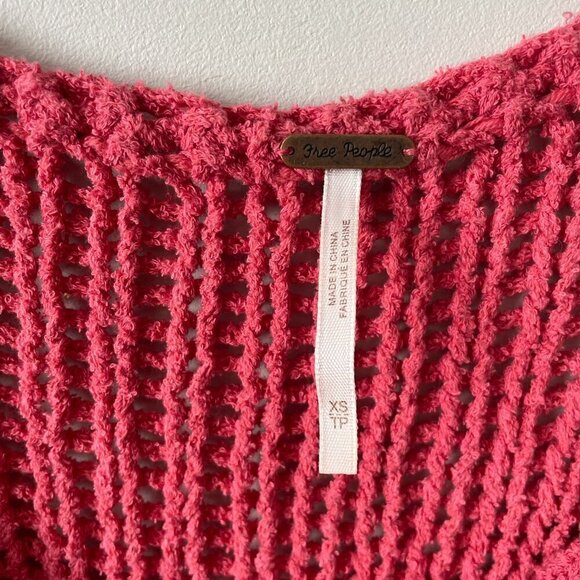 Free People Halo Dolman Sleeve Knit Scoop Neck Casual Pullover Sweater Pink XS - Picture 5 of 7